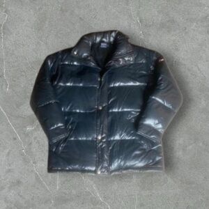 VTG Ralph Lauren Jacket Mens Medium Black Gorgham Glossed Waterfowl Down‎ Puffer